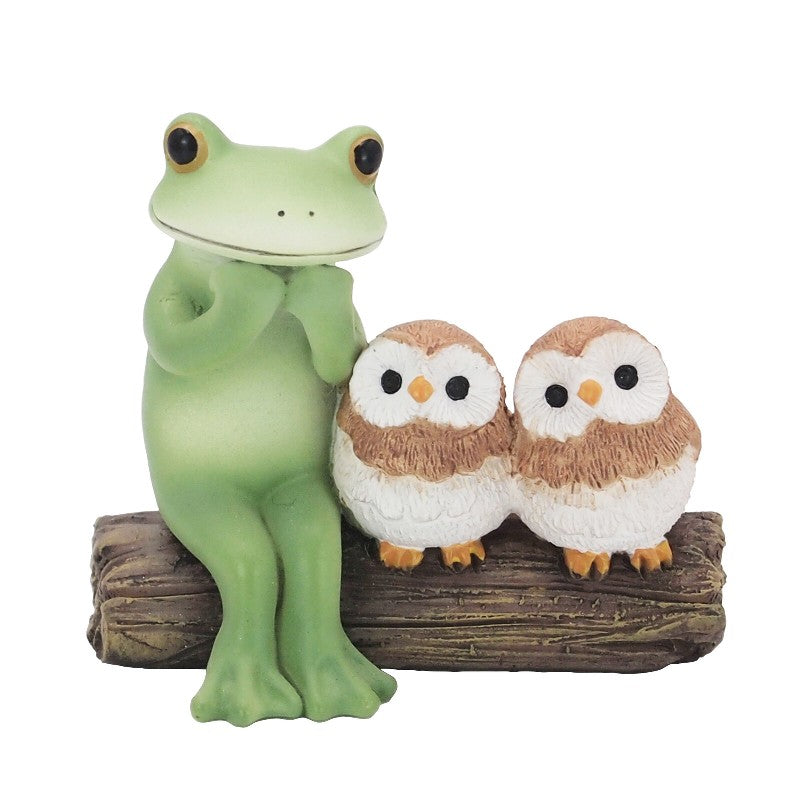 【在庫あり★即納可能】コポー フクロウの赤ちゃんとカエル Copeau★風水★金運【新品】【蛙/カエル/かえる】【置物】【キャラクターグッズ★雑貨】626207