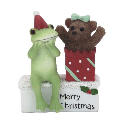 【在庫あり★即納可能】コポー クリスマスギフトなクマとカエル Copeau★風水★金運【新品】【蛙/カエル/かえる】【置物】【キャラクターグッズ★雑貨】626237