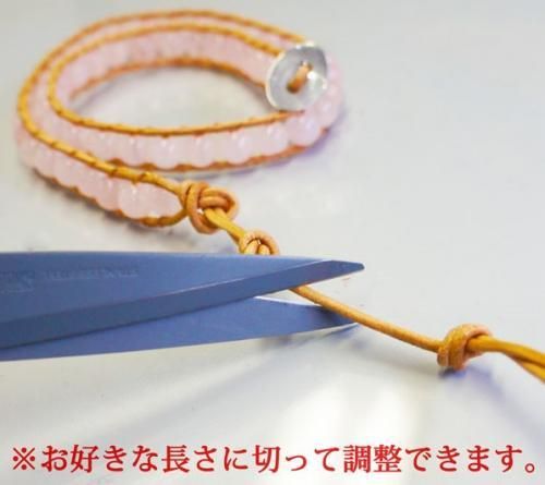 セレブで話題★6mm高品質天然石×レザーブレスレット♪【3連巻き】