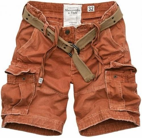 アバクロンビー&フィッチ Abercrombie&Fitch Mens Forked Lake Belted Cargo Shorts 1307H オレンジ