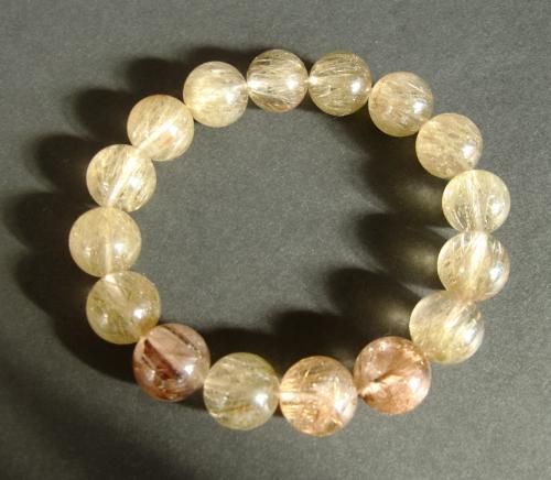 【限定1個のみ在庫あり★即納可能】ルチルクォーツ ブレスレット 10.5mm~11mm 16粒★天然石★パワーストーン