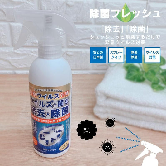 【在庫あり★即納可能】強力除菌 ウイルス対策 1本 日本製 350ml 除菌フレッシュAg 二酸化塩素水溶液スプレー 銀イオン 除菌 スプレー 消臭 ウイルス 花粉対策 除菌 細菌 ノンアルコール