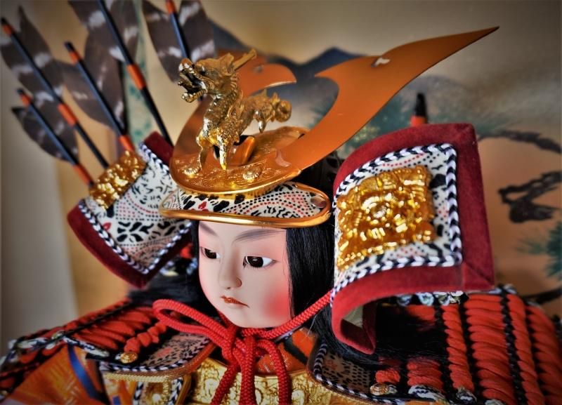 在庫ラスト1個☆即納可能】紫峰作 初陣 10号ケース☆端午の節句人形 五