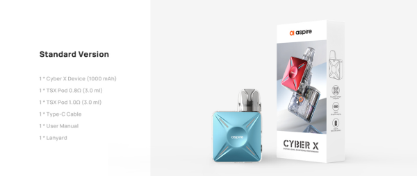 【赤字上等★激安セール】在庫ラスト1個★即納可能【長時間使用】Aspire Cyber X POD｜大容量1000mAh・安定モデルVAPE