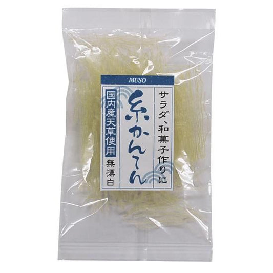 【お取り寄せ★納期 最長 約2週間】ムソー 国内産 無漂白 糸かんてん 16g
