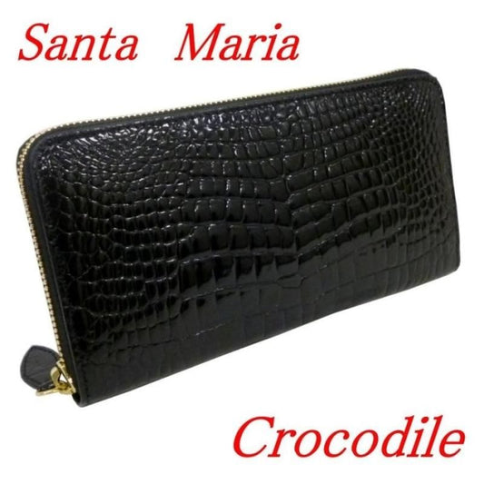【お取り寄せ★納期 最長 約2週間】クロコダイル 長財布★メンズ ワニ革 シャイニングベリー Santa Maria サンタマリア製 金運アップ