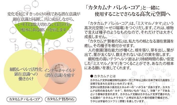 【お取り寄せ★納期 最長 約2週間】カタカムナ 賢者の石★
夢かなえる神話の奇跡！球の中心から「ミスマルノタマ」ゼロ磁場が広がっていく