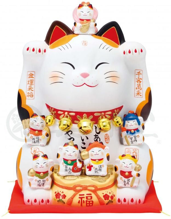 【お取り寄せ★納期 最長 約2週間】錦彩 七福神 招き猫(8.5号)★やきものの街、瀬戸市発祥のブランド!薬師窯!