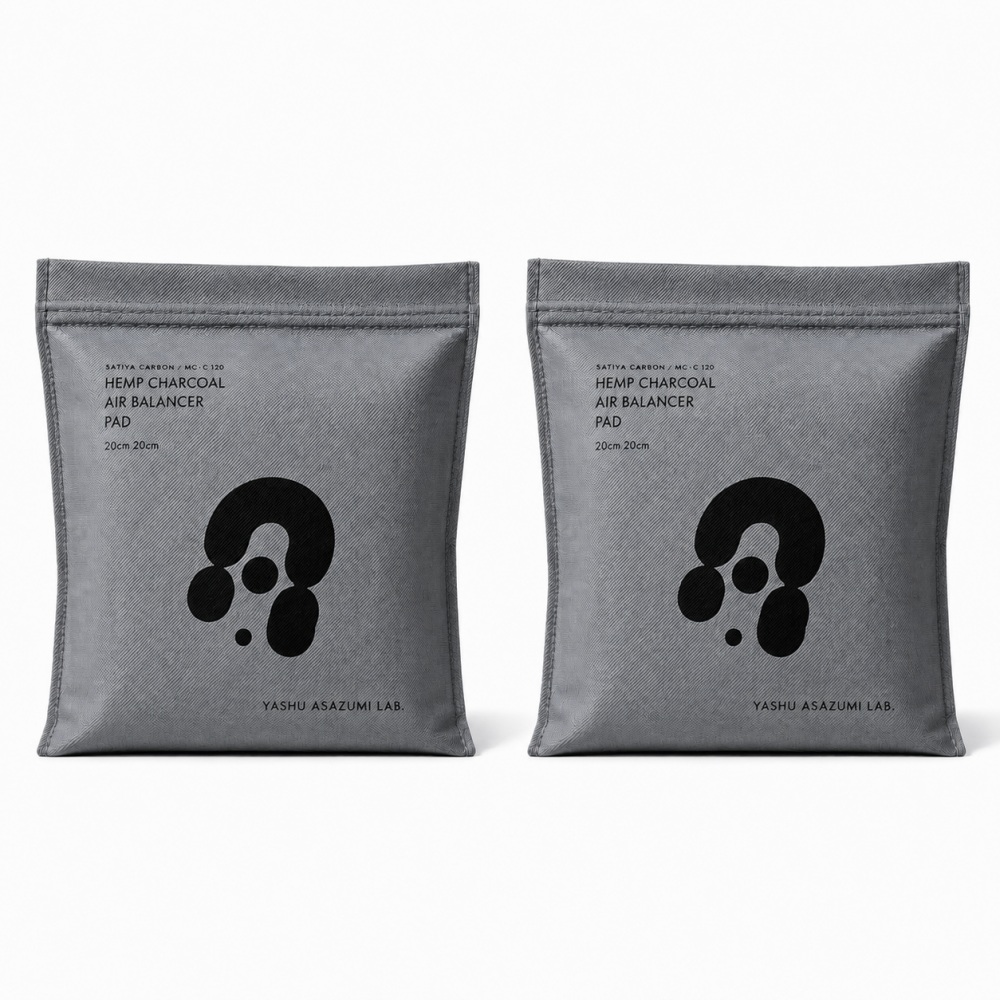 野州麻炭Lab HEMP CHARCOAL AIR BALANCER PAD M クローゼット・収納用 麻炭調湿消臭剤