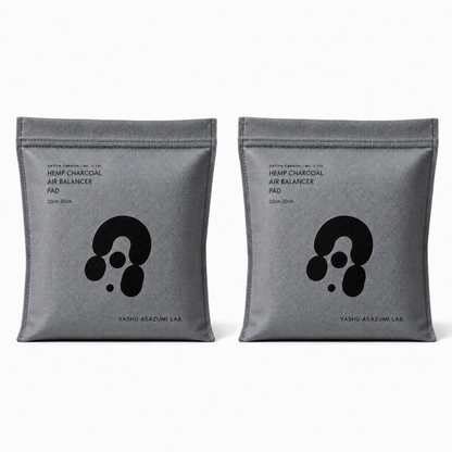 野州麻炭Lab HEMP CHARCOAL AIR BALANCER PAD M クローゼット・収納用 麻炭調湿消臭剤