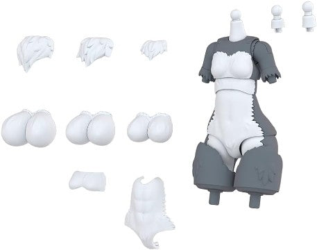 【5月発売予約】アオシマ けもプラ ボディパーツセット 01 [ハイイロオオカミカラー] (プラモデル)