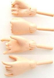【即納可能】オビツ製作所 27AC-FP001W 女性用オプションハンド ホワイティ ２組 （左右各１組）入り