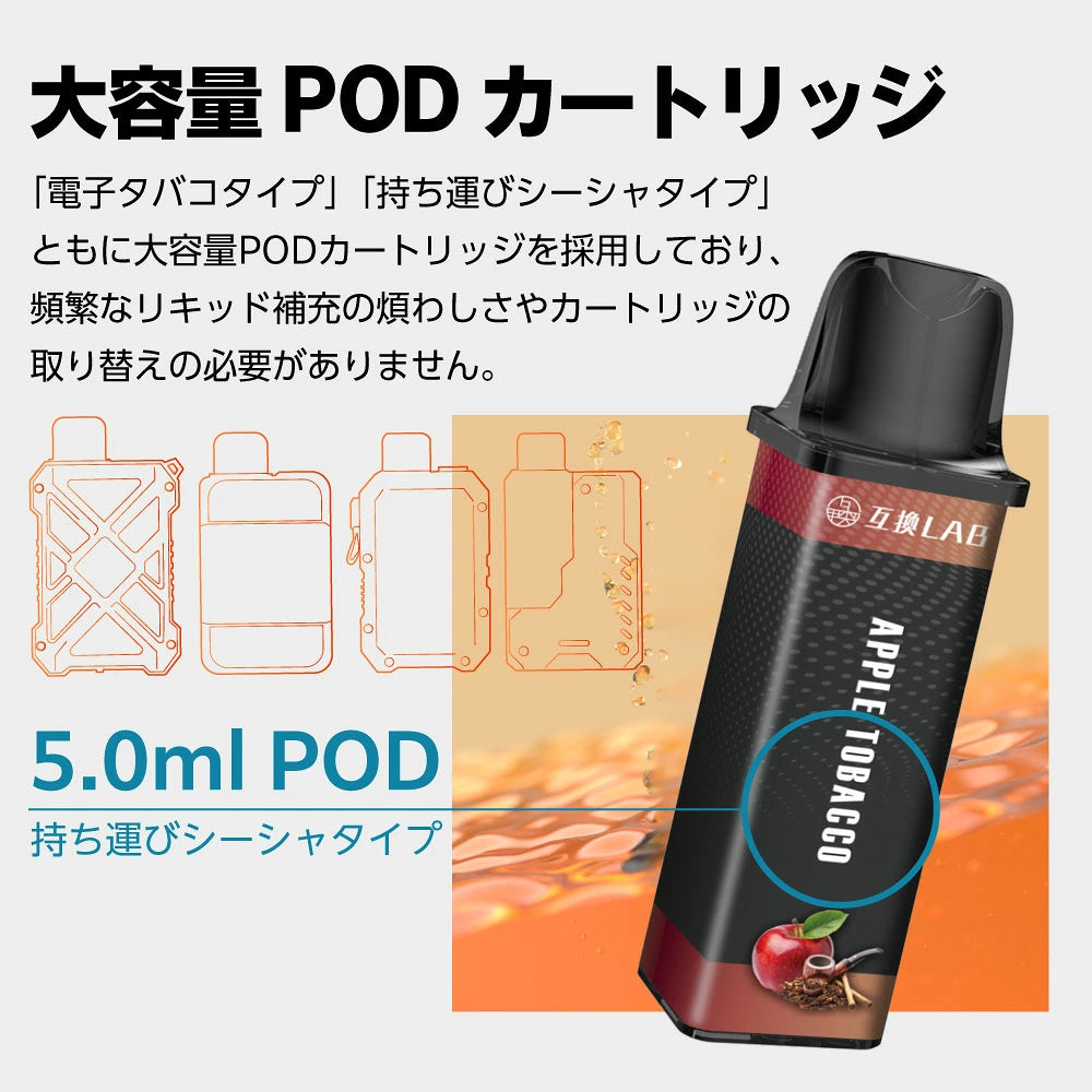 【吸いごたえ成分配合】互換LAB GOTEK 互換 リキッド充填済み 使い捨てカートリッジ 2本セット★リモネート配合